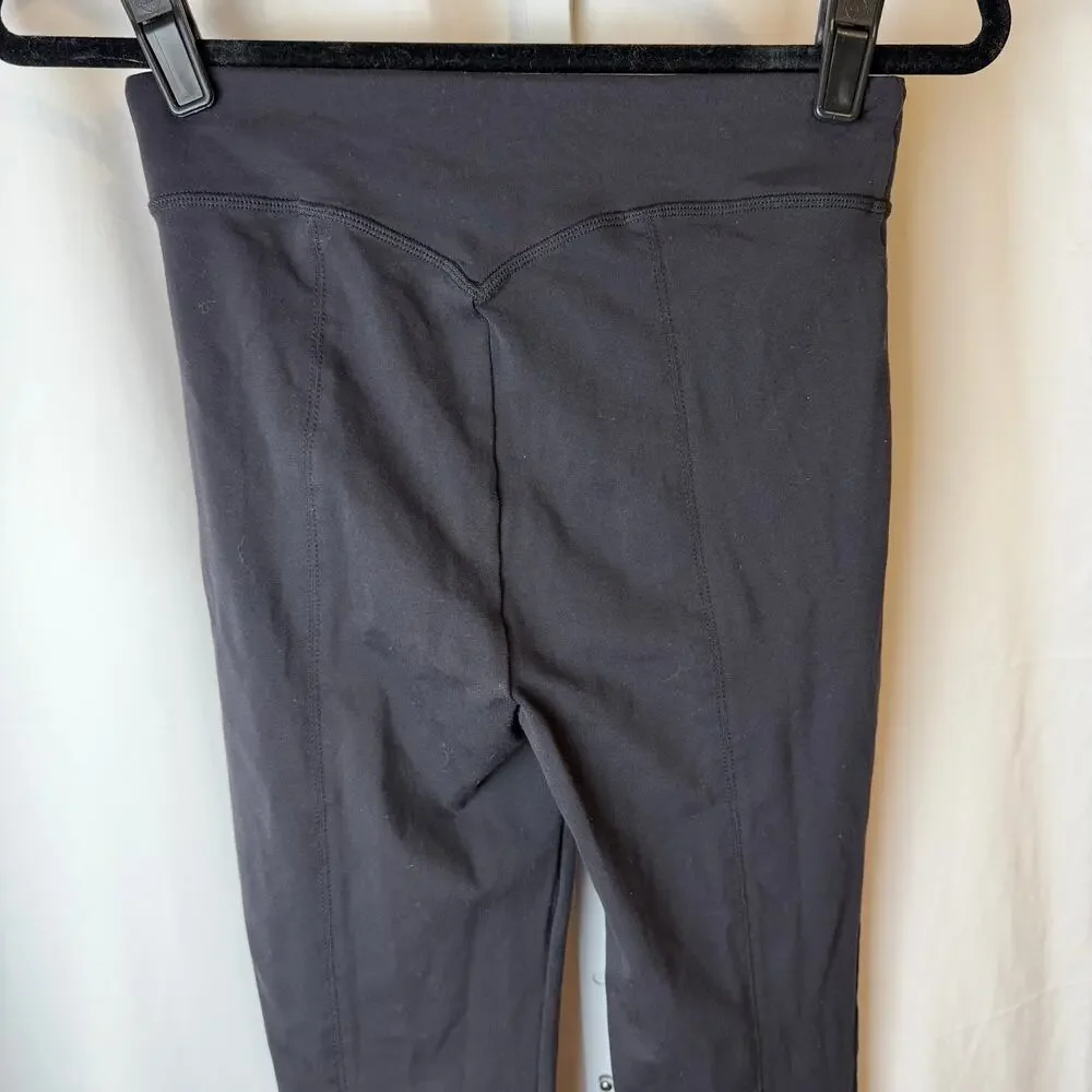 Alo‎ Yoga Black High Rise Bootcut Flare Pants Back Split Hem Size M Athleisure